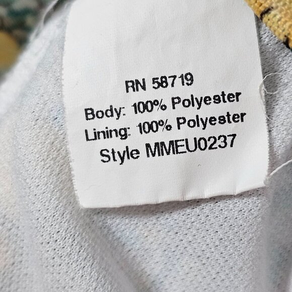 Vintage Y2K Elementz Floral V-Neck Short Sleeve‎ Top Yellow & Blue Polyester M - Picture 5 of 9